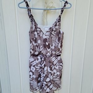 Club Monaco Rimona Wrap button V Neck Silk Romper